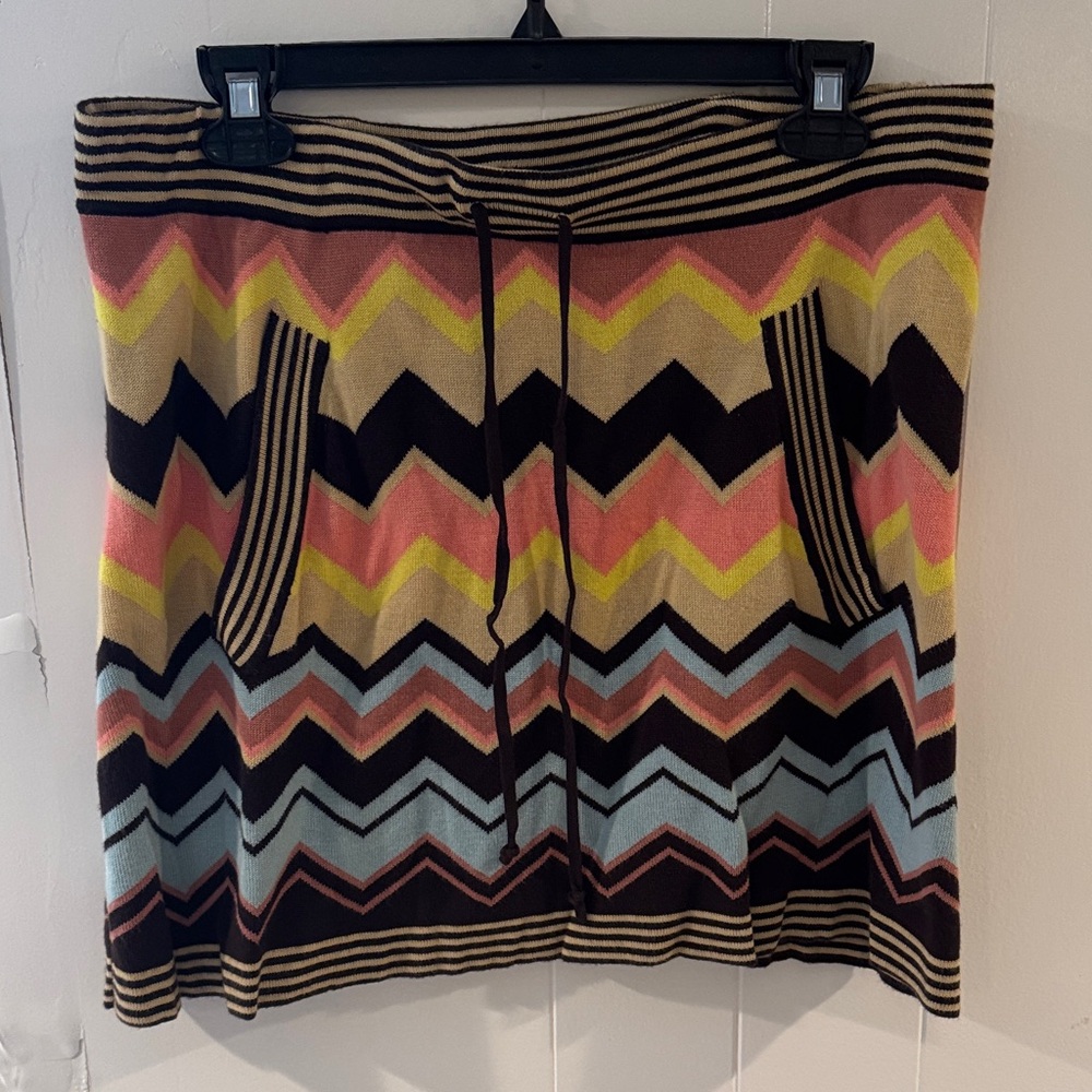 Missoni Chevron Knit Mini Skirt in Multi Colors